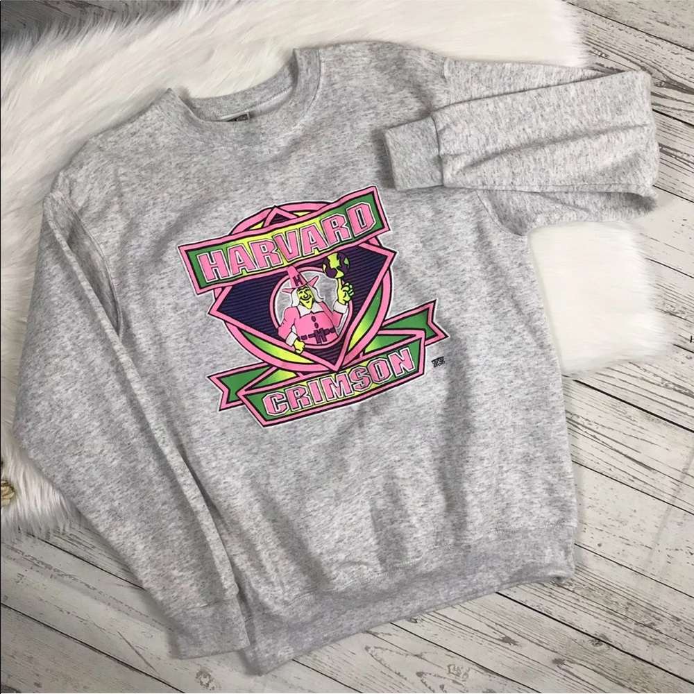 Vintage Harvard Crimson Wizard Crew Sweatshirt